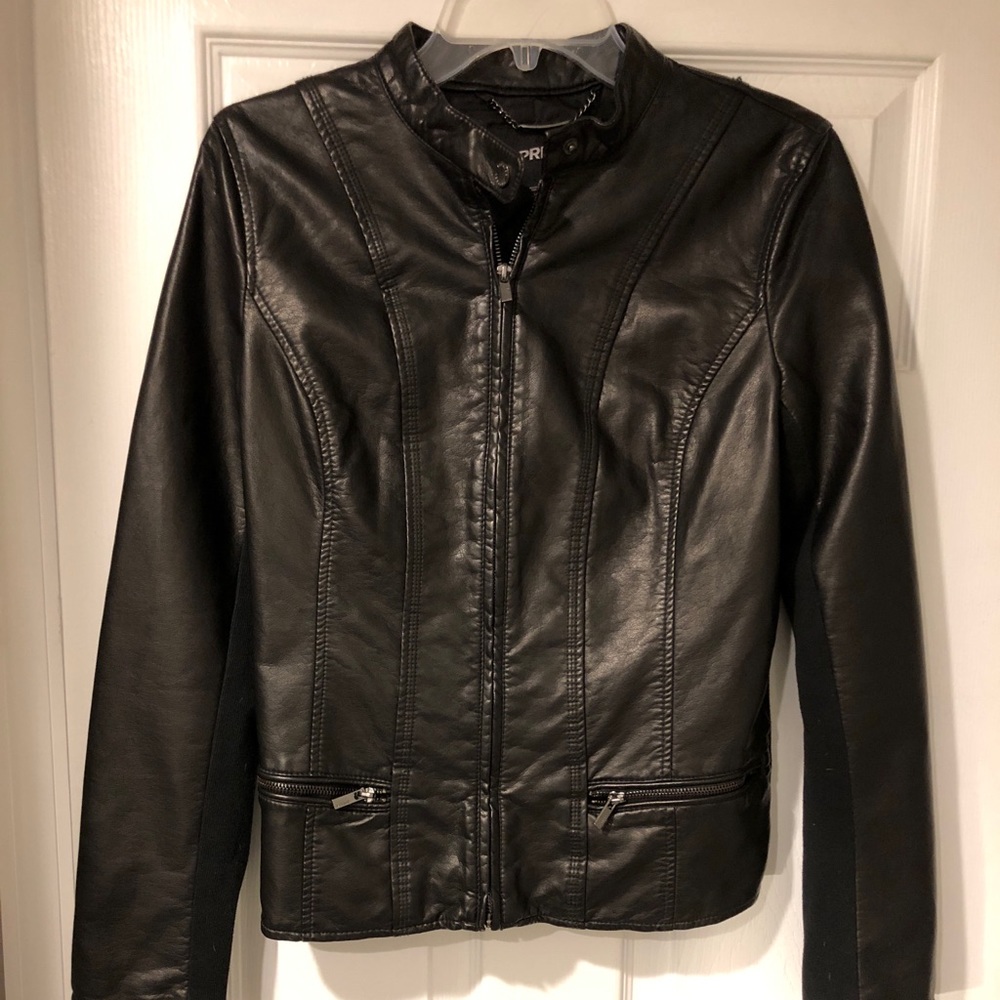 Black faux leather jacket (Express)